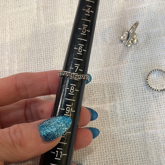 💐5/25 3 ring lot flower simple band stacking set - Picture 8 of 10